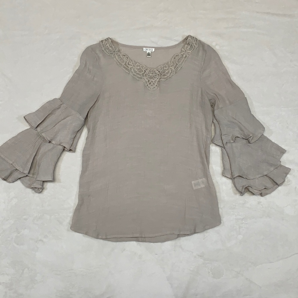 Spense woman’s top with flare ruffle sleeves Small